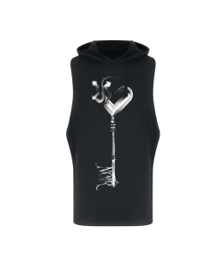 'Key Noir' Open Edge Sleeveless Hoodie