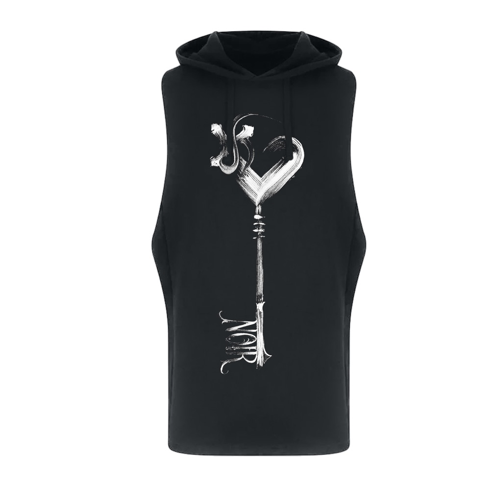 'Key Noir' Open Edge Sleeveless Hoodie