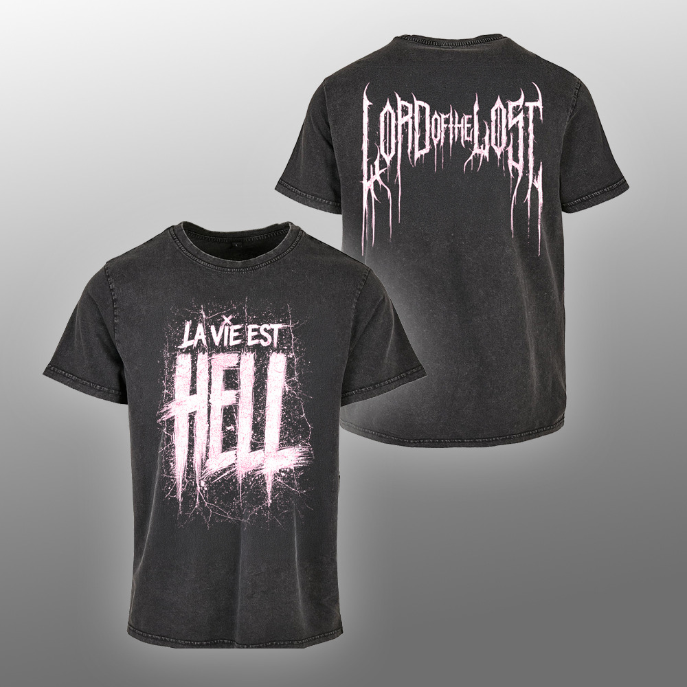 'La Vie Est HELL' Acid Washed Unisex Shirt
