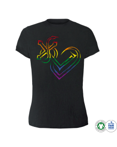 'Rainbow Heart' Tailliertes Shirt